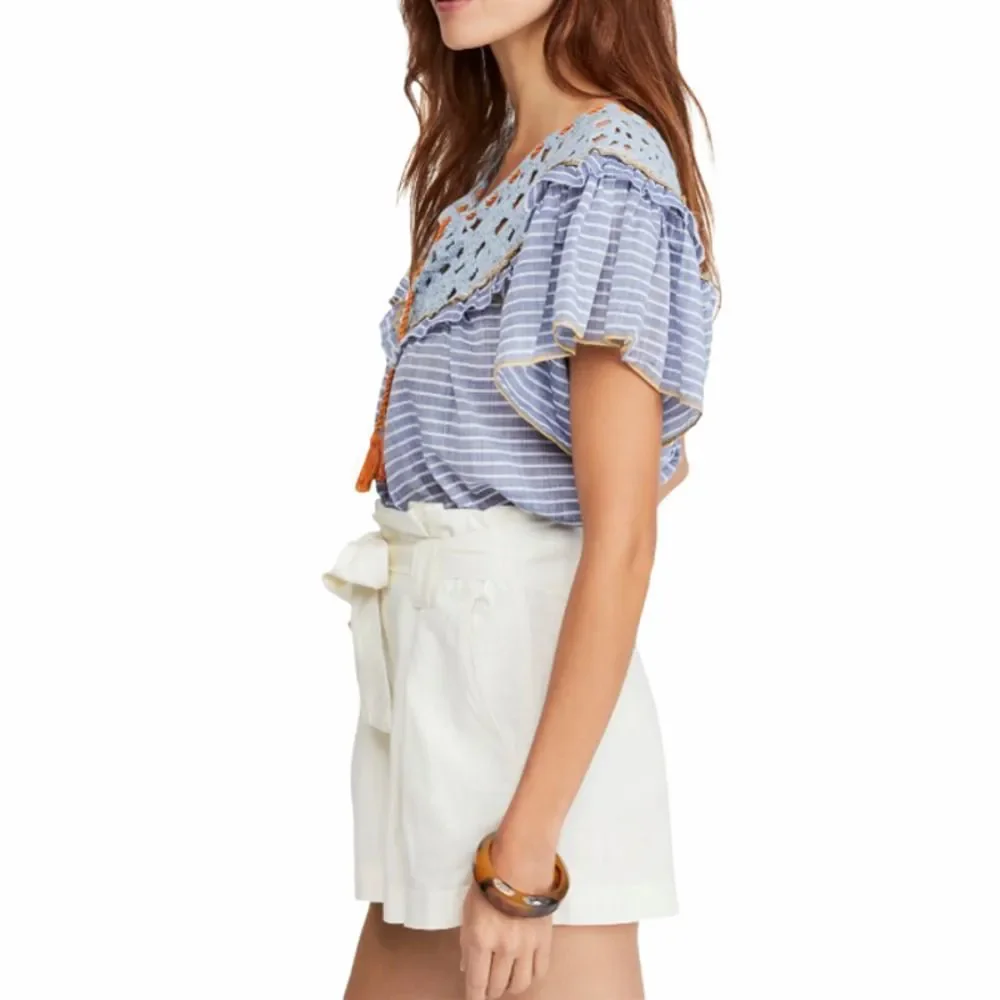 OPEN TO OFFERS! Free People Blue Striped Women's Top - Picture 3 of 11